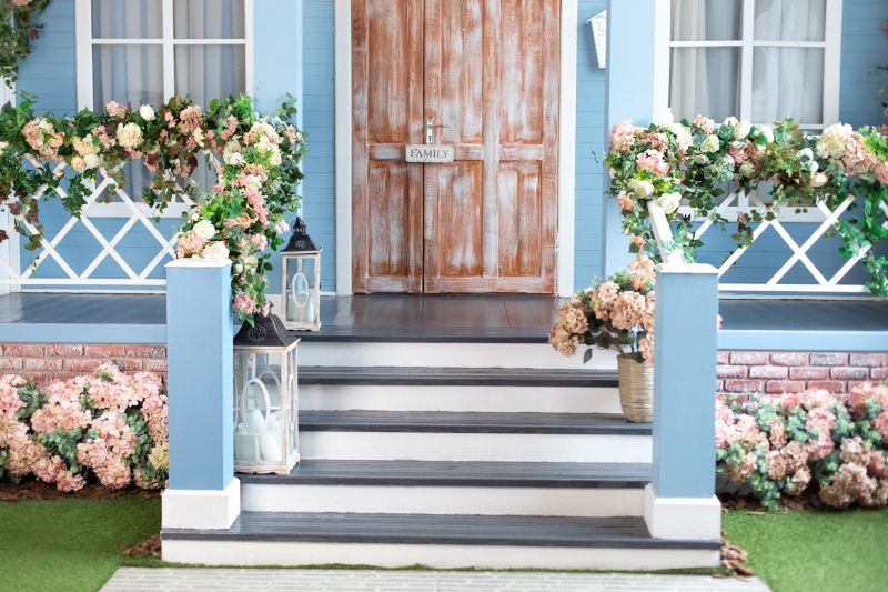 Front porch and steps with new paint